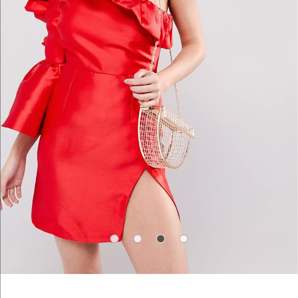 Half moon cage clutch bag